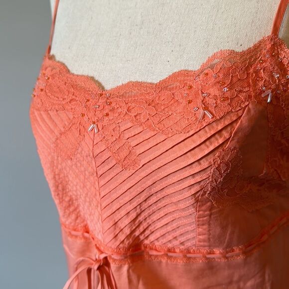 Express Design Studio sz XS coral cami with lace bead detail - Picture 2 of 7